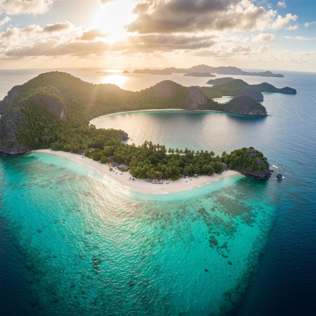 Beautiful Philippine islands aerial view